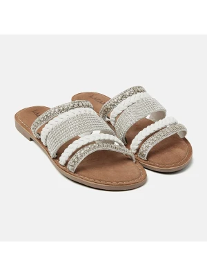 Lazamani Skórzane klapki w kolorze białym rozmiar: 39