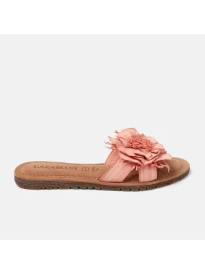Lazamani Skórzane klapki w kolorze jasnoróżowym rozmiar: 42
