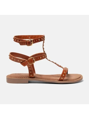Lazamani Skórzane sandały w kolorze jasnobrązowym rozmiar: 39