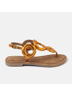 Lazamani Skórzane sandały w kolorze pomarańczowym rozmiar: 40