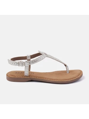 Lazamani Skórzane sandały w kolorze srebrnym rozmiar: 37
