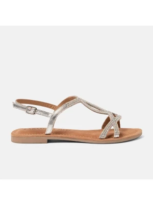 Lazamani Skórzane sandały w kolorze srebrnym rozmiar: 41