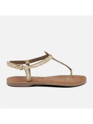 Lazamani Skórzane sandały w kolorze złotym rozmiar: 40