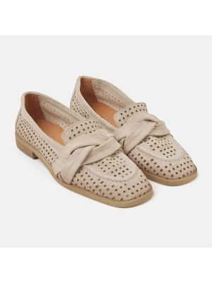 Lazamani Skórzane slippersy w kolorze beżowym rozmiar: 38