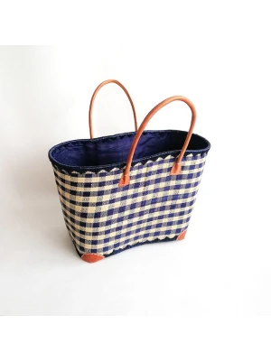 Le Comptoir de la Plage Torba plażowa "Carreau" w kolorze beżowo-niebieskim - 52 x 35 x 22 cm rozmiar: onesize