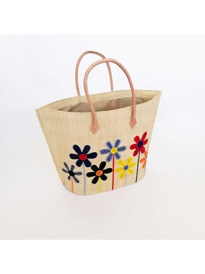 Le Comptoir de la Plage Torba plażowa "Majunga" w kolorze kremowym ze wzorem - 34 x 40 x 14 cm rozmiar: onesize