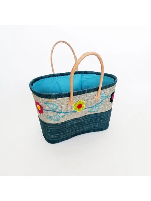 Le Comptoir de la Plage Torba plażowa "Namakia" w kolorze beżowo-turkusowym - 48 x 30 x 20 cm rozmiar: onesize