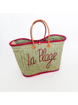 Le Comptoir de la Plage Torba plażowa "Pasika" w kolorze beżowo-czerwonym - 40 x 35 x 20 cm rozmiar: onesize