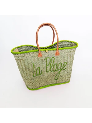Le Comptoir de la Plage Torba plażowa "Pasika" w kolorze beżowo-zielonym - 40 x 35 x 20 cm rozmiar: onesize