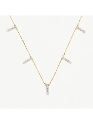 LE DIAMANTAIRE Złoty naszyjnik "Barrettes pendantes" z diamentem - dł. 42 cm rozmiar: onesize