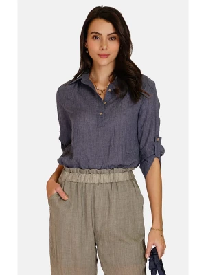 Le Jardin du Lin Lniana bluzka w kolorze granatowym rozmiar: 38