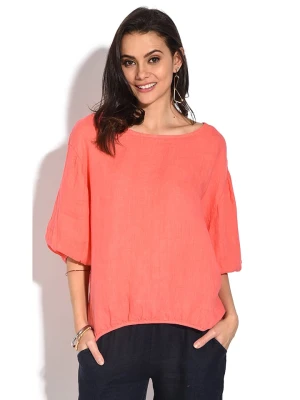 Le Jardin du Lin Lniana bluzka w kolorze koralowym rozmiar: 38