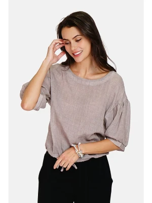 Le Jardin du Lin Lniana bluzka w kolorze szarobrązowym rozmiar: 36