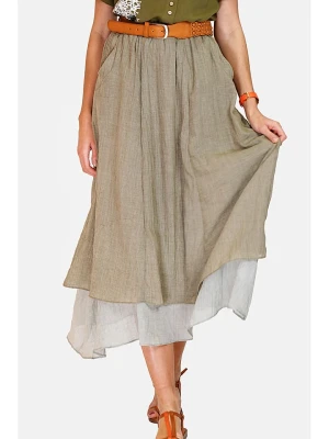 Le Jardin du Lin Lniana spódnica w kolorze khaki rozmiar: 40