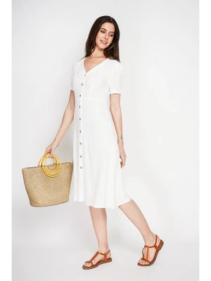 Le Jardin du Lin Lniana sukienka w kolorze białym rozmiar: 36