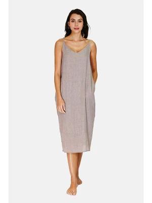 Le Jardin du Lin Lniana sukienka w kolorze szarobrązowym rozmiar: 34