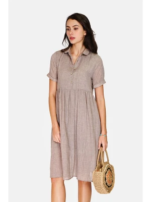 Le Jardin du Lin Lniana sukienka w kolorze szarobrązowym rozmiar: 36