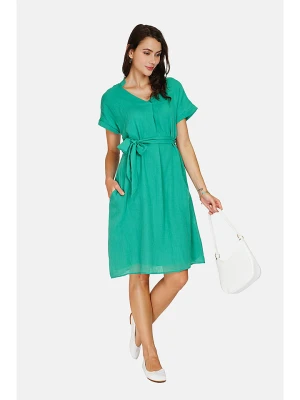 Zdjęcie produktu Le Jardin du Lin Lniana sukienka w kolorze turkusowym rozmiar: 36