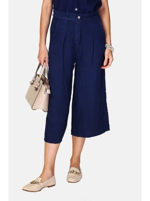 Le Jardin du Lin Lniane spodnie w kolorze granatowym rozmiar: 34