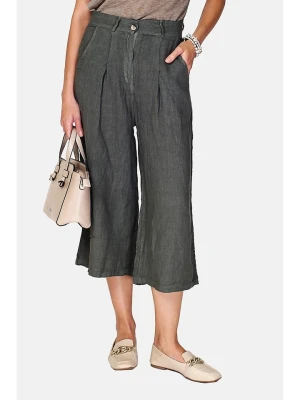 Le Jardin du Lin Lniane spodnie w kolorze khaki rozmiar: 36