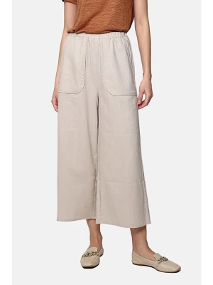 Le Jardin du Lin Lniane spodnie w kolorze kremowym rozmiar: 36