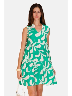 Le Jardin du Lin Sukienka w kolorze zielono-kremowym rozmiar: 38