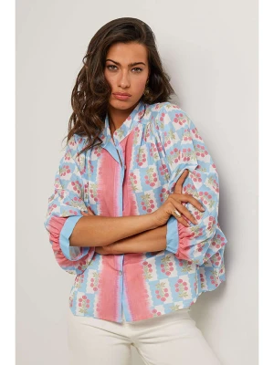 Le Monde du Lin Bluzka w kolorze błękitno-jasnoróżowym rozmiar: 38/40