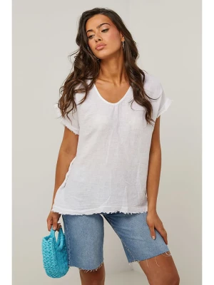 Le Monde du Lin Lniana bluzka w kolorze białym rozmiar: 40/42