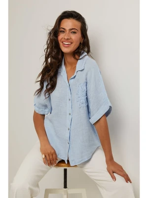 Le Monde du Lin Lniana bluzka w kolorze błękitnym rozmiar: 34/36