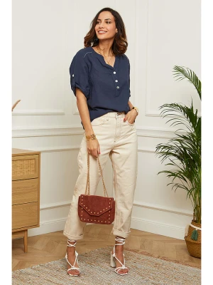 Le Monde du Lin Lniana bluzka w kolorze granatowym rozmiar: 40/42