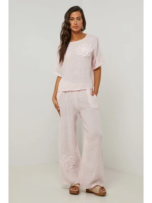 Le Monde du Lin Lniana bluzka w kolorze jasnoróżowym rozmiar: 36/38