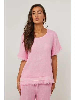 Le Monde du Lin Lniana bluzka w kolorze jasnoróżowym rozmiar: 36/38