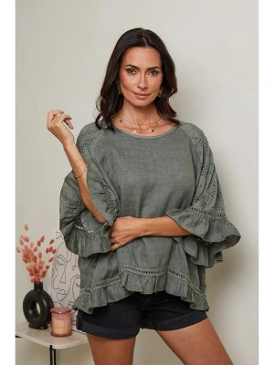 Le Monde du Lin Lniana bluzka w kolorze khaki rozmiar: 34/36