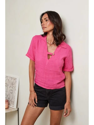 Le Monde du Lin Lniana bluzka w kolorze różowym rozmiar: 40/42