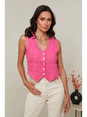 Le Monde du Lin Lniana kamizelka w kolorze różowym rozmiar: 36/38