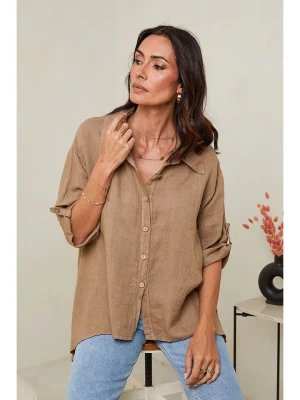 Le Monde du Lin Lniana koszula w kolorze jasnobrązowym rozmiar: 38/40