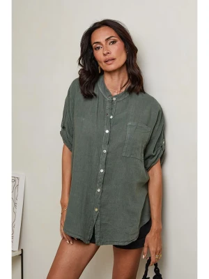 Le Monde du Lin Lniana koszula w kolorze khaki rozmiar: 36/38