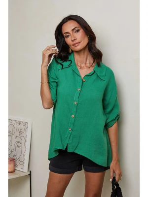 Le Monde du Lin Lniana koszula w kolorze zielonym rozmiar: 40/42