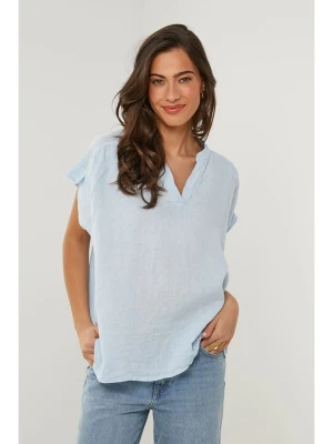 Le Monde du Lin Lniana koszulka w kolorze błękitnym rozmiar: 34/36