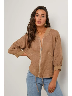 Le Monde du Lin Lniana kurtka w kolorze jasnobrązowym rozmiar: 36/38