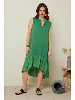 Le Monde du Lin Lniana sukienka w kolorze zielonym rozmiar: 38/40