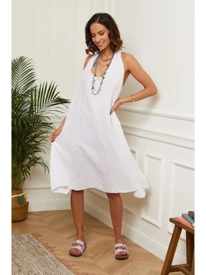 Le Monde du Lin Lniana sukienka w kolorze białym rozmiar: 34/36