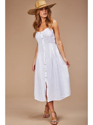 Le Monde du Lin Lniana sukienka w kolorze białym rozmiar: 38/40