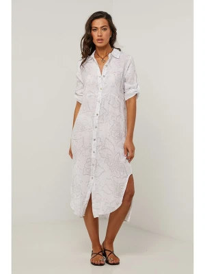 Le Monde du Lin Lniana sukienka w kolorze białym rozmiar: 38/40