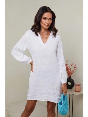 Le Monde du Lin Lniana sukienka w kolorze białym rozmiar: 38/40