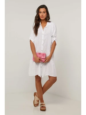 Le Monde du Lin Lniana sukienka w kolorze białym rozmiar: 40/42
