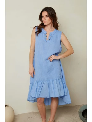 Le Monde du Lin Lniana sukienka w kolorze błękitnym rozmiar: 40/42
