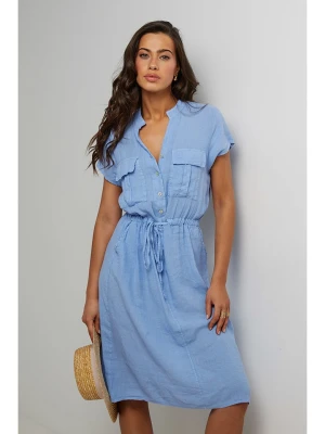 Zdjęcie produktu Le Monde du Lin Lniana sukienka w kolorze błękitnym rozmiar: 40/42