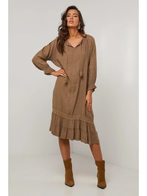 Le Monde du Lin Lniana sukienka w kolorze brązowym rozmiar: 36/38