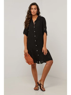 Le Monde du Lin Lniana sukienka w kolorze czarnym rozmiar: 36/38